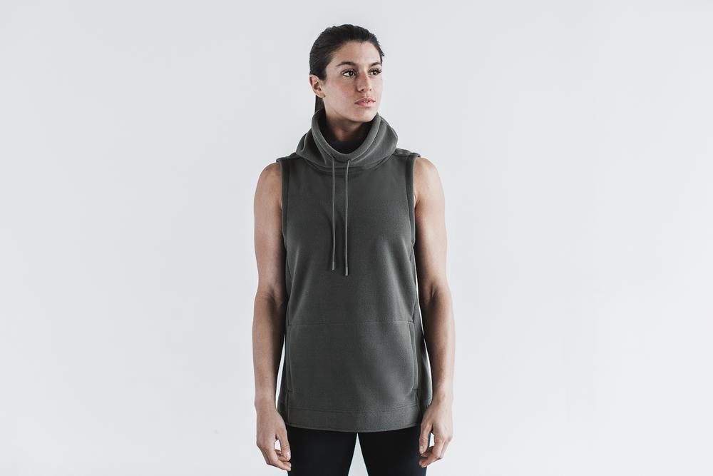 NOBULL Women's Arctic Cowl Sleeveless - Dark Shadow - Ireland (0729AROLB)